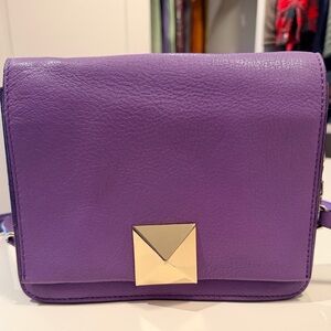 Purple Leather Crossbody Bag
